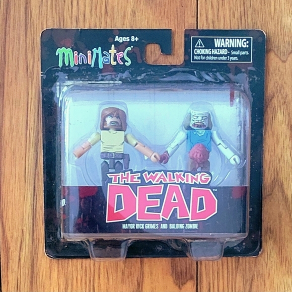 The Walking Dead MiniMates Mayor Rick Grimes And Balding Zombie - Picture 1 of 2